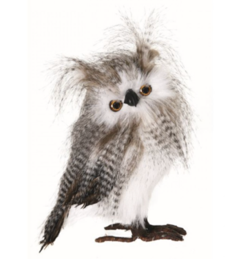 Standing Zebra Feather Owl