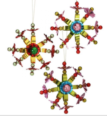 Metalic Foil Retro Snowflake Ornament