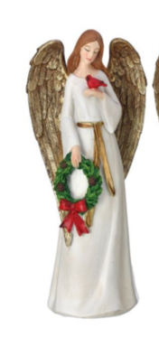 Angel with Cardinal, Wreath, Bells