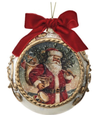 Glass Antique Santa Ornament