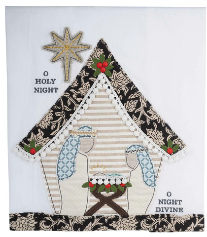 Nativity O Holy Night Tea Towel