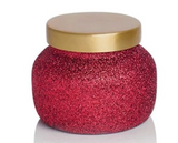 Volcano Red Glitter Candle