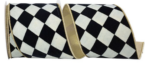 Harlequin Diamond Velvet Deluxe Gold Backed Wired Edge/ Gold