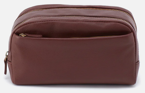 Men's Travel Kit- Silk Napa Leather- Brown