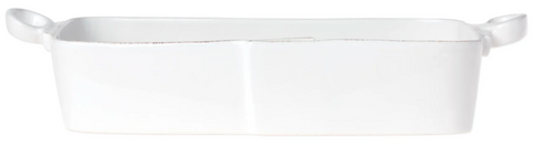 Lastra White Rectangular Baker