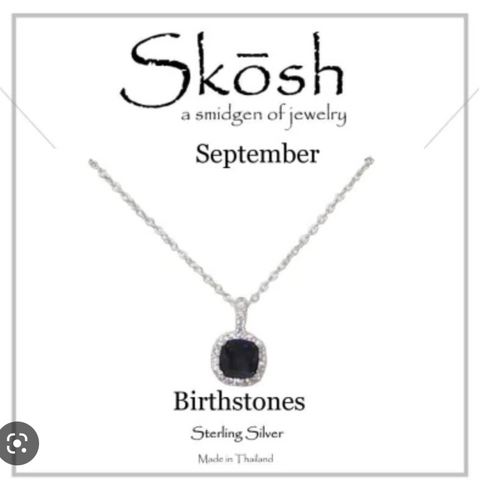 September Birthstone Skosh Necklace/Silver