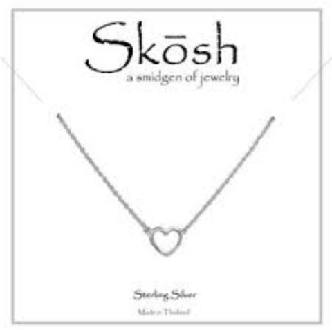 Small Open Heart Necklace/Silver