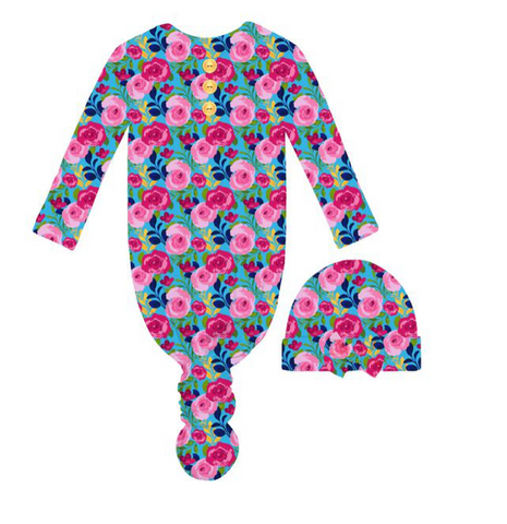 Copy of KIDS BLOSSOM IN LOVE INFANT GOWN AND BEANIE SET