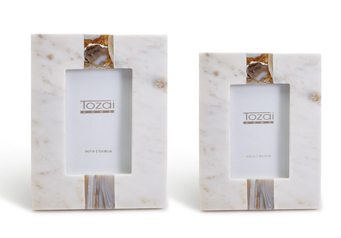 White Marble Agate Frame
