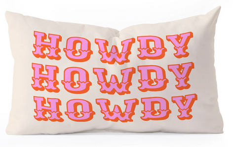 Howdy Howdy Oblong Throw Pillow