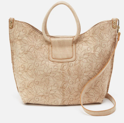 Sheila Embroidered Tote/ Gold Leaf