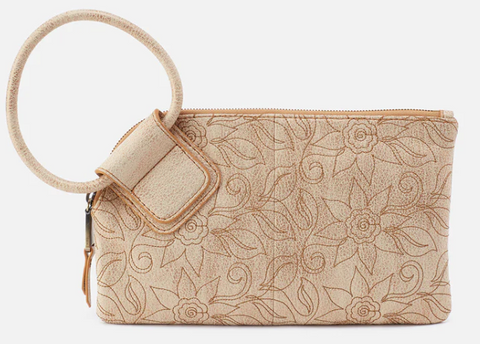 Sable Embroidered Wristlet/ Gold Leaf