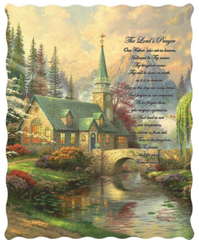 Quilted Throw- The Lord's Prayer on Dogwood Chapel