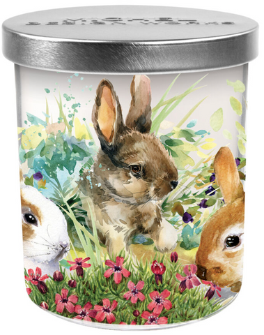 Bunny Meadow Candle Jar with Lid