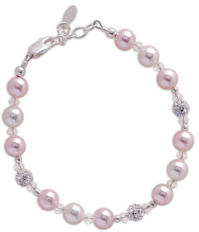 Brandi- Sterling Silver Pink Pearl Stardust Bracelet