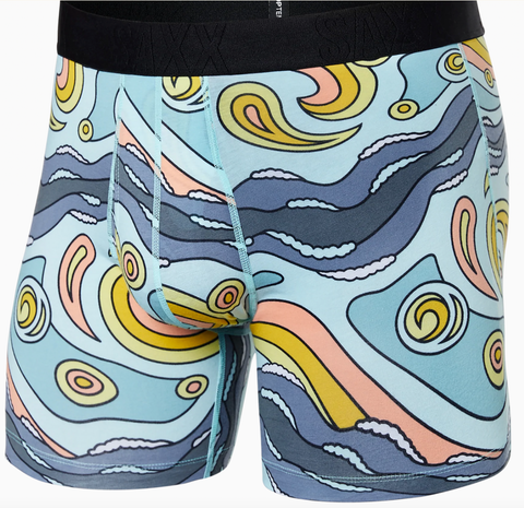 DropTemp- Cooling Cotton Boxer Brief-  Starry Surf Light Blue