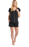 Piper - Cap Sleeve PJ Shorts Set with Contrast Piping