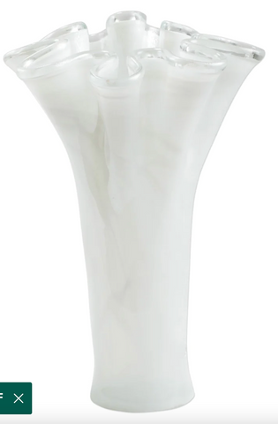 Onda Glass White Tall Vase