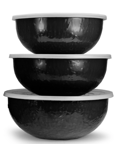 Solid Black Mixing Bowls