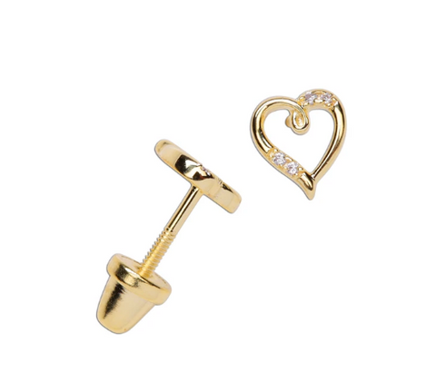 14K Gold-Plated Open Heart Earrings