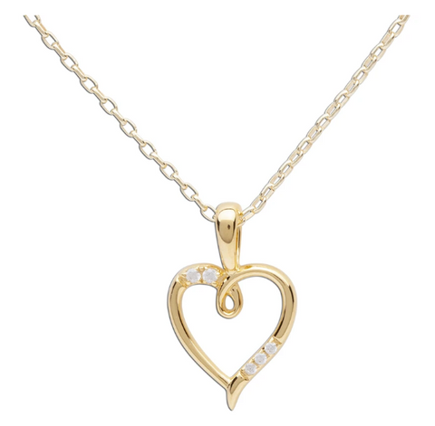 14K Gold Plated Children's Open Heart Necklace