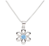 Sterling Silver Birthstone Daisy Flower Necklace