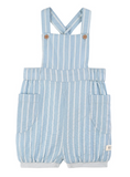 Striped Overall Shorts Pale Blue