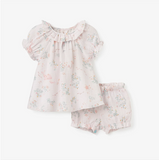 Sea Magic Organic Muslin Ruffle Collar Top + Bloomer Set