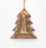 Leather Glitter Christmas Tree Ornament