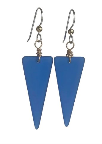 Seaglass Triangle Earrings