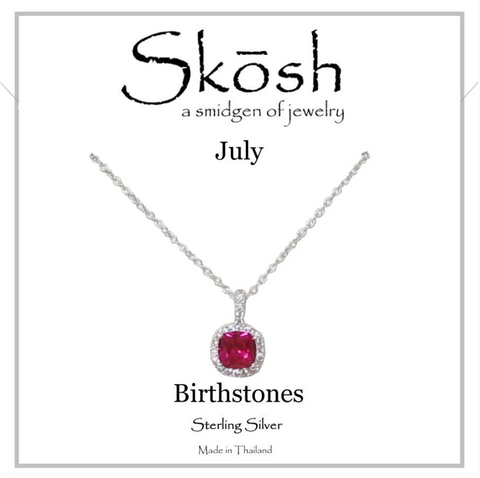 Birthstone with CZ Halo