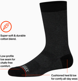 WHOLE PACKAGE 3-PACK Crew Socks / Black Heather