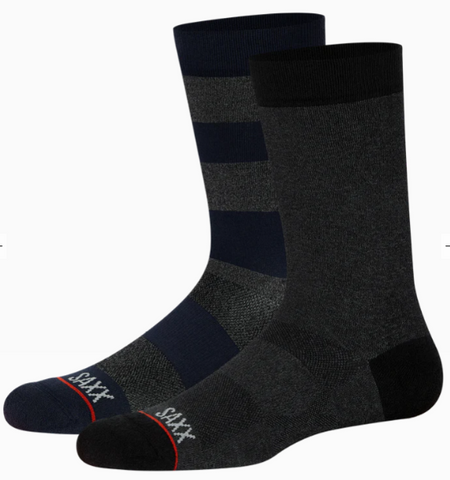 WHOLE PACKAGE 2-PACK Crew Socks / Black Hthr/Ombre Rugby