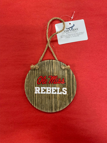 Ole Miss Rebels Wood Ornament