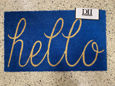Blue Hello Doormat